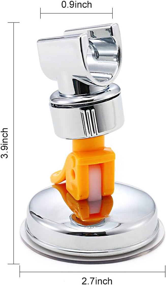 Adjustable Shower Head Holder, Bathroom Suction Cup Handheld Shower Head Bracket, Removable Handheld Showerhead & Wall Mounted Suction Bracket (Yellow, 2)