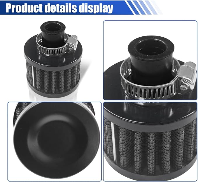 ZIMISI 0.47"/12mm Car Cold Air Intake Filter, Round Tapered Car Valve Cover - Image 3