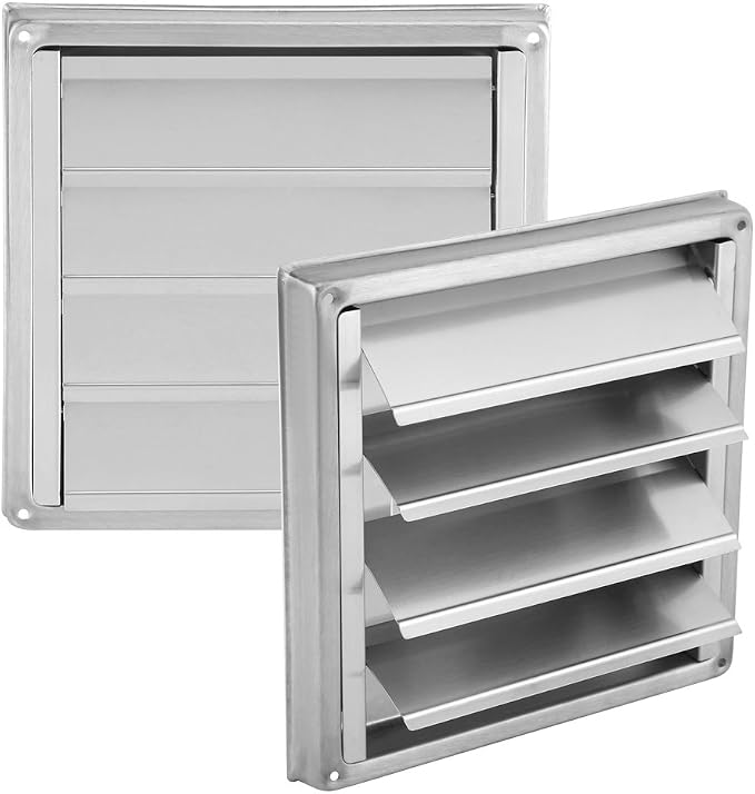 Extractor Fan Outlet, 100mm Stainless Steel Wall Air Vent Outdoor Filter Square - Image 6