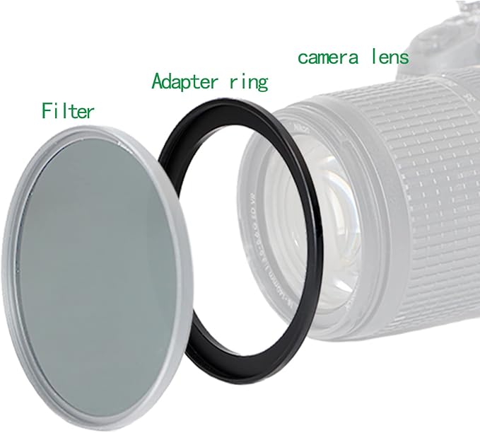 55mm to 49mm Step-Down Ring Filter Adapter, Metal Ring Step-Down Rings Adapter - Image 4