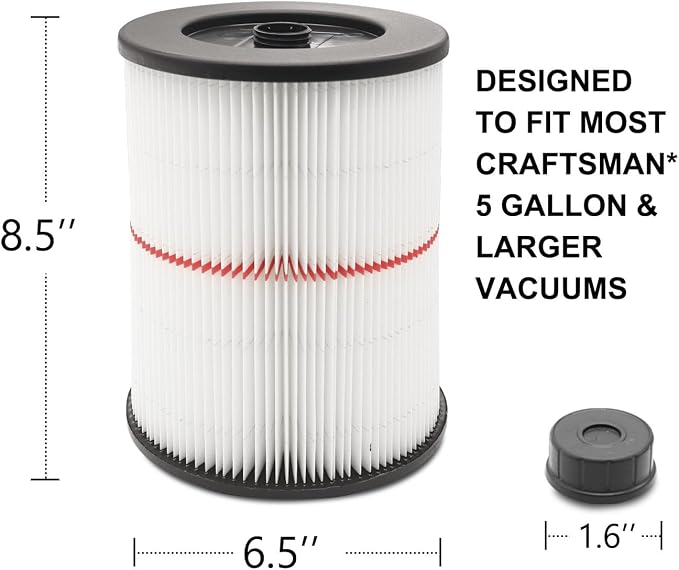 17816 Filter for Craftsman Shop Vac Filter 9-17816 Wet/Dry Air Filter fit 5 6 8 - Image 4