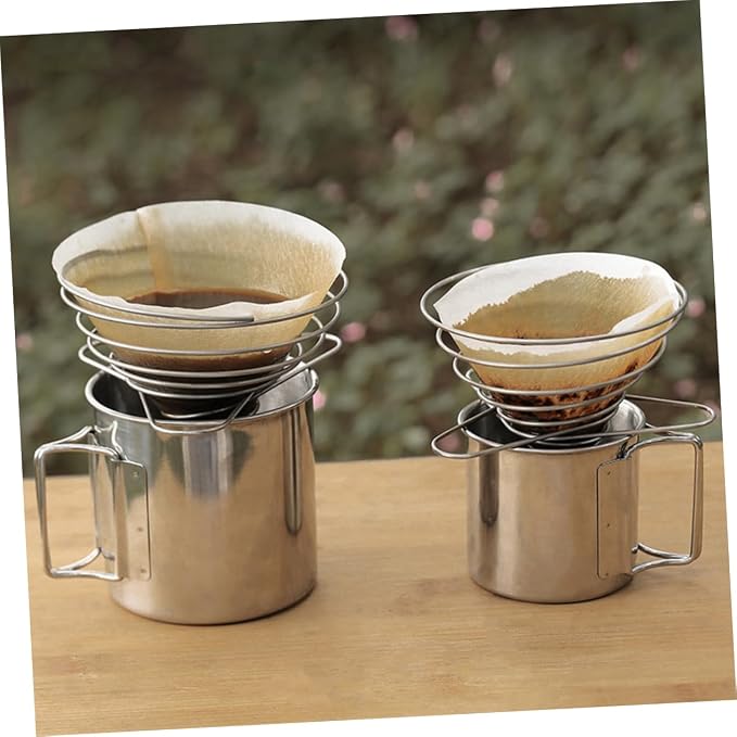 Zerodeko 2pcs Coffee Filters Compatible Stainless Steel Dripper Camping Dripper - Image 3