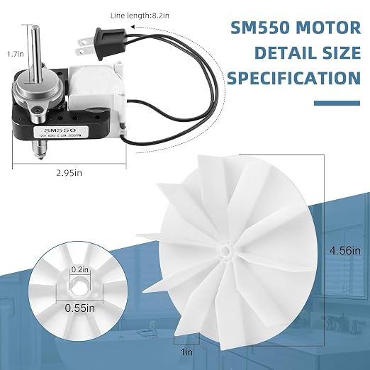 Universal SM550 Bathroom Vent Fan Motor Compatible - Image 6