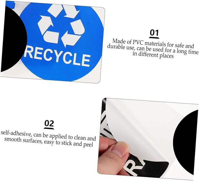 8pcs Garbage Can Stickers Waste Sorting Decals Recycling Bin Sticker Kitchen - Image 7
