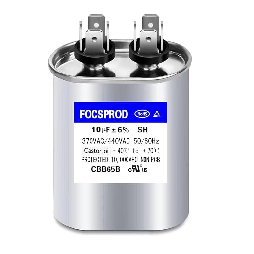 10 uF MFD Capacitor ±6%, 370/440 VAC CBB65 Round Run Capacitor, Single Run by FOCSPROD