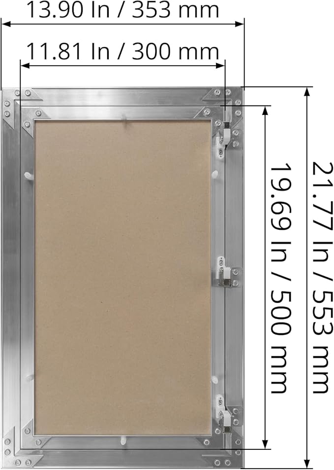 12" x 20" Inch Aluminum Drywall Access Panel - Service Shaft Door - Plumbing, Electricity, Heating, Alarm Wall Inspection hatch for Drywall - Bathroom Service Access Hole Cover