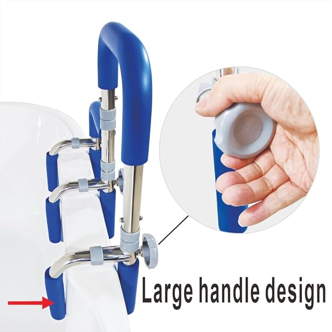 304 Stainless Steel Grab Bars for Bathtubs and Showers, Adjustable Bathtub Safety Rail for Seniors,Sturdy and Durable Tub Grab Bar, Assistance Bathtub Handle Clamp for Elderly Bath Support(123 Rail)