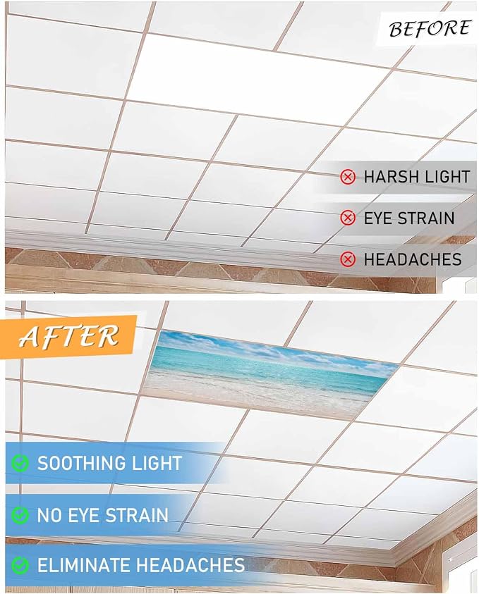 Ocean 2 Pcs Fluorescent Light Covers, 4 x 2 Ft - Image 6