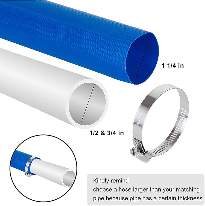 Eastrans 1-1/4''x100ft Blue PVC Lay-Flat Backwash Hose - Image 2