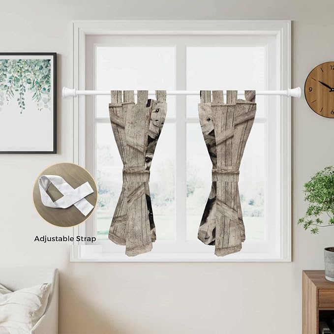 Funny Farm Animals Bedroom Curtains 63 Inch Length, Window Curtains Tab Top - Image 5