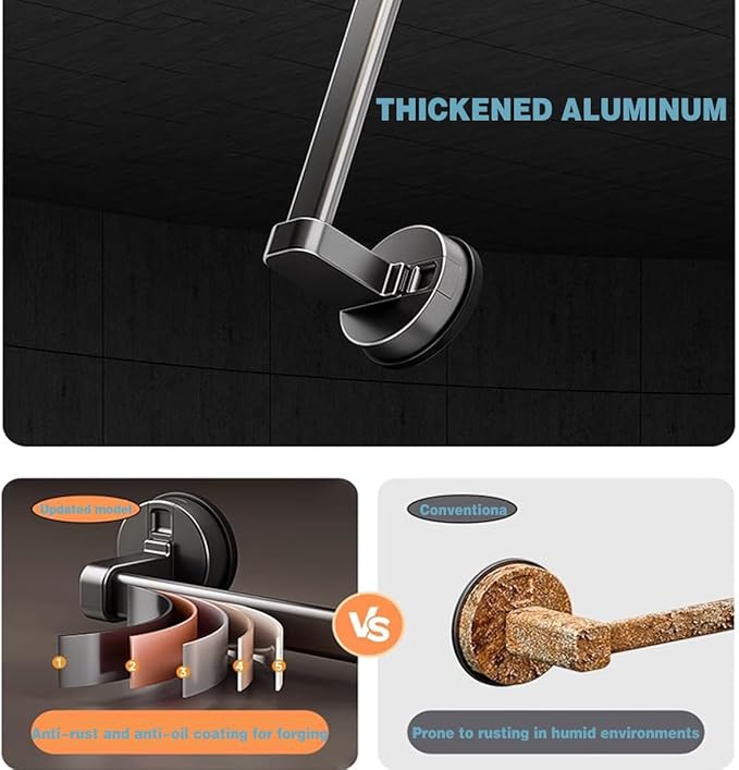 Suction Cup Grab bar for Shower，Suction Grab Bars for Showers，Bathroom Shower Grab Bar, Suction Cup Mount, Removable Shower Grab Bar, Gray, 2PCS