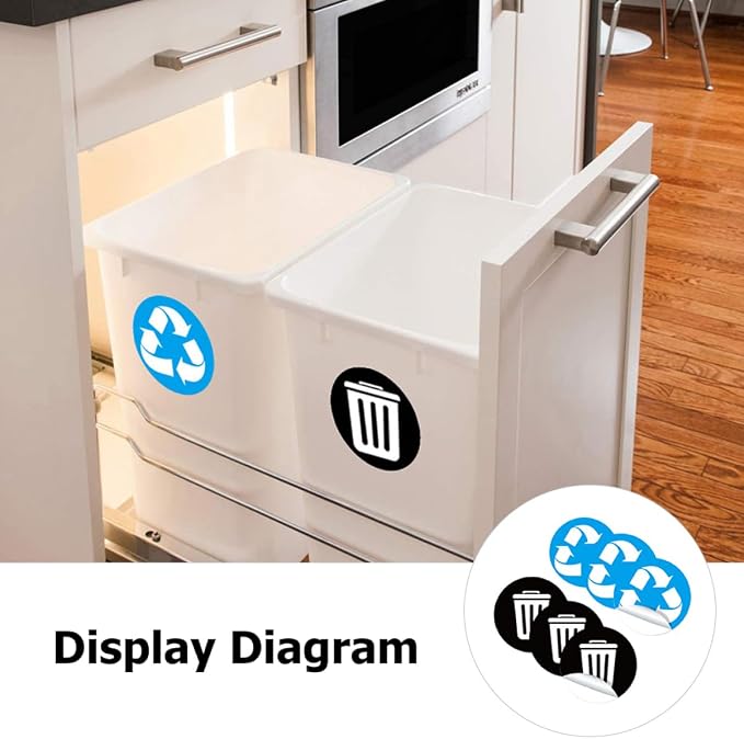 GLEAVI 1Set Waste Sorting Stickers Self Adhesive Garbage Bin Decals - Image 8