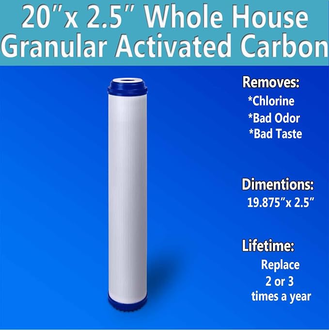 Standard Whole House Coconut Shell Granular Activated Carbon Water Filter 20” x - Image 5