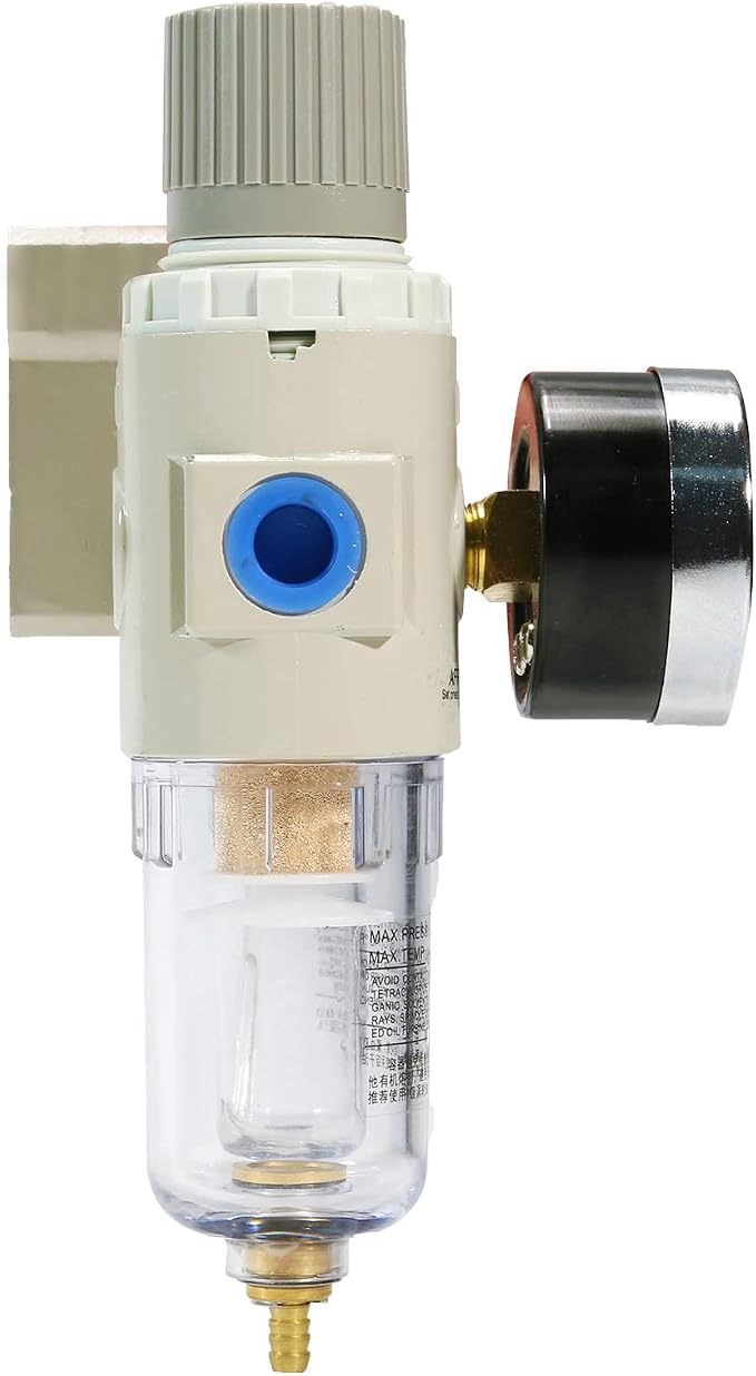 1/4" NPT Compressed Air Filter Regulator Lubricator Combo Pneumatic Air Dryer - Image 3