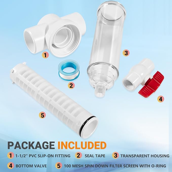 100 Mesh Spin Down Sand Separator/Sediment Water Filter System, 1.5 Inch PVC - Image 6