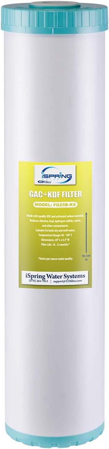 iSpring FG25B-KS High Capacity Heavy Metal Reducing GAC and KDF Whole House by iSpring