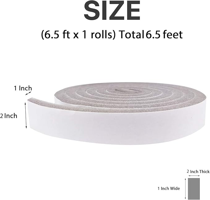Air Conditioner Foam-1 Roll, 2 Inch Wide X 1 Inch Thick Total 6.5 Feet Long - Image 2