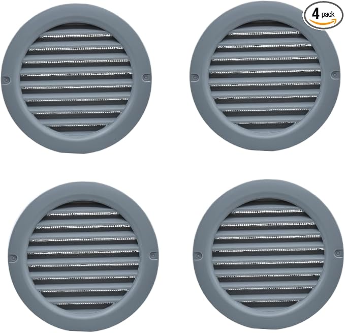 VENTS-US – 4" Round Vent Cover in Light Grey by VENTS-US