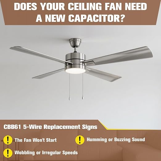 Podoy Ceiling Fan Capacitor CBB61 5 Wire - Image 6