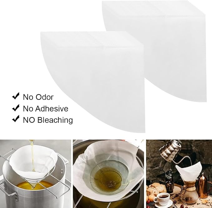 25 Pack 10" Deep Fryer Oil Filters Non Woven Cooking Oil Cones Strainer Maple - Image 4