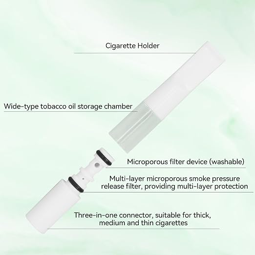 Cigarette Filters Pure White Set 10pcs Cigarette Holder Reusable Clean Tar - Image 5