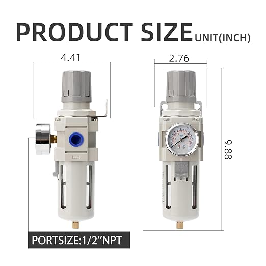 Air Compressor Water Separator Filter 1/2" NPT 150 PSI, Compressed Filter - Image 3
