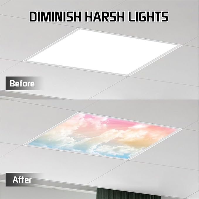 2PCS Fluorescent Light Covers for Classroom Ceiling Lights Magnetic Light Covers - Image 6