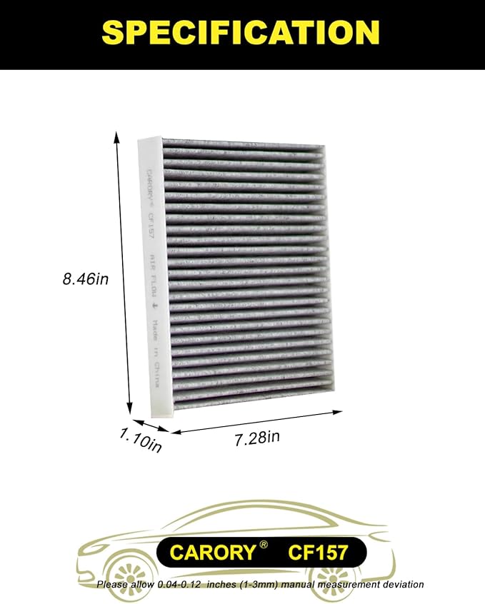 2 Pack Cabin Air Filter w/Activated Carbon - Image 2