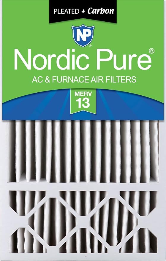 Nordic Pure 16x25x5 Honeywell Replacement Air Filters MERV 13 Plus Carbon 1 Pack by NordicPure