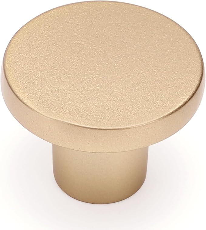 Ravinte 15 Pack Cabinet Knobs Champagne Gold Kitchen Cabinet Knobs Round Dresser Drawer Pulls Closet Door Pulls 1-1/5 Inch