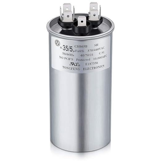 Frienda 35+5 MFD 35/5 uf ±6% 370V or 440V VAC Dual Run Round Capacitor by Frienda