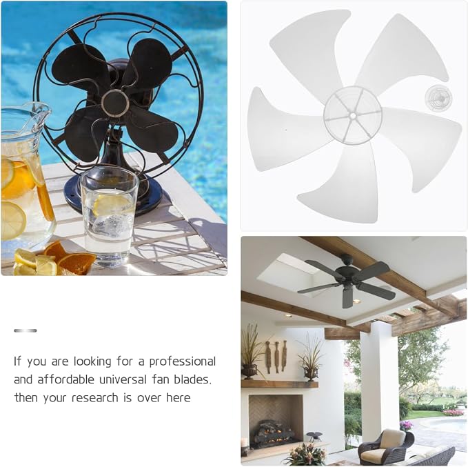 DOITOOL 14 Inch Fan Blade Replacement, Universal Plastic Fan Blades - Image 8