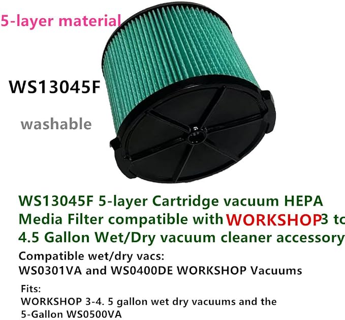 1 PACK brikiwee WS13045F 5-layer Cartridge vacuum HEPA Media Filter compatible - Image 3