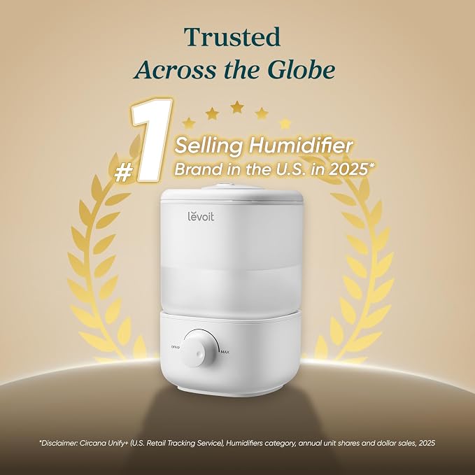 Levoit Top Fill Humidifiers for Bedroom, 2.5L Tank for Large Room, 28dB | Easy - Image 6