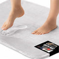 GORILLA GRIP Memory Foam Bath Rugs, Soft Absorbent Velvet Bathroom Mats, Durable Dots on Underside, Machine Washable Bathmat, Carpet Rug Room Decor for Shower Floor, 42x24 Mat, Light Gray