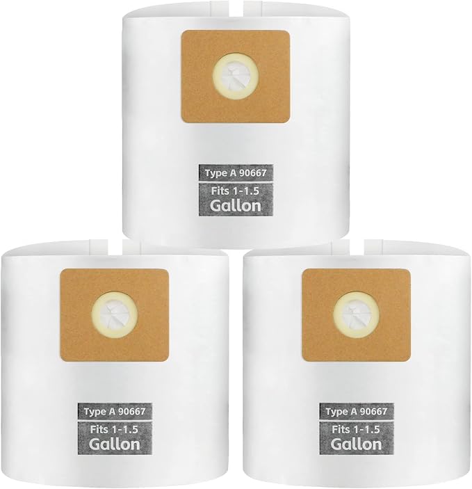 3 PCS Preferential Set Shop Vac 1-1.5 Gallon Vacuum Bags, ALYYDBG Type A 90667 by ALYYDBG
