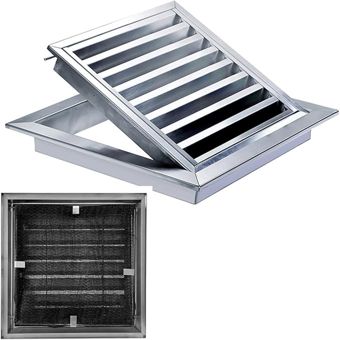 Square Stainless Steel Vent Grille by Unknown
