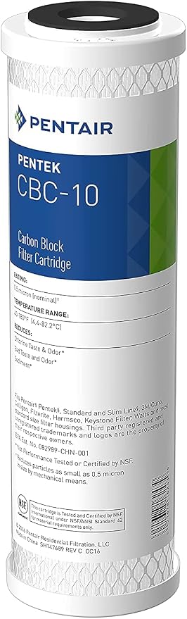 Pentair Pentek CBC-10 Carbon Water Filter, Under Sink Carbon Block Replacement - Image 2