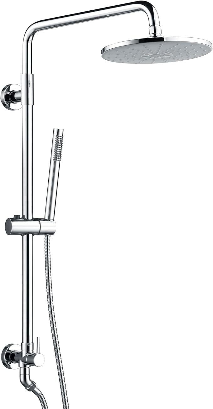 sumerain Retrofit Rain Shower Heads System with 9 Inch Shower Head 2.5GPM, Chrome Finish