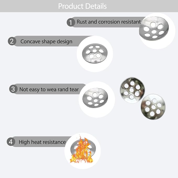 30Pcs 0.3”/8mm Pipe Screen Filters, Stainless Steel Concave Honeycomb Screens - Image 4