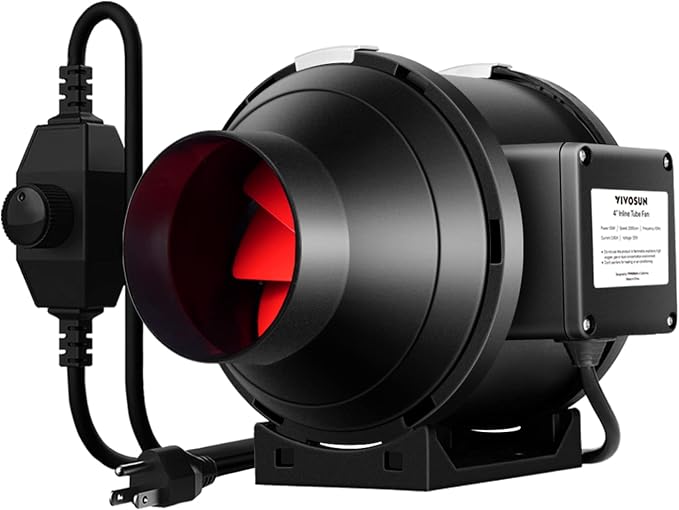 VIVOSUN R4 4 Inch 190 CFM Inline Duct Ventilation Fan by VIVOSUN