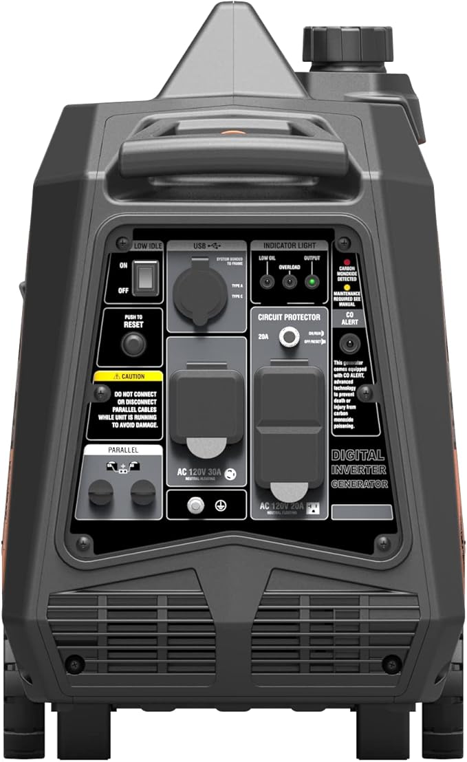 GENMAX Generator，EPA Compliant, Eco-Mode Feature, Ultra Lightweight for Backup Home Use & Camping