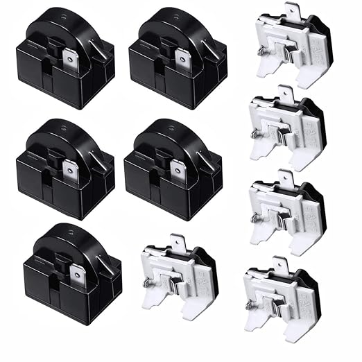 Refrigerator Compressor Relay and Overload Kit 5 Sets, Refrigerator Starters by BMIROAMDFE
