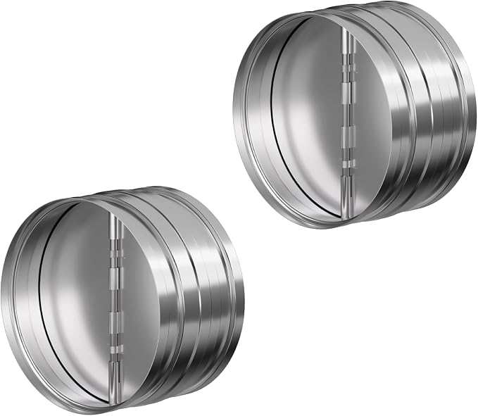 Hon&Guan Duct Damper 6 inch, Backdraft Damper One-Way Airflow Backflow Preventer by HonGuan