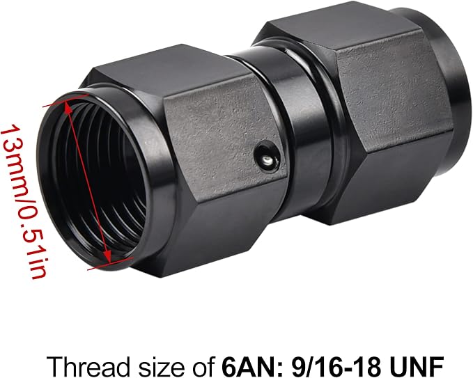 EVIL ENERGY 6AN Female to 6AN Female Straight Swivel Coupler Union Fitting - Image 3