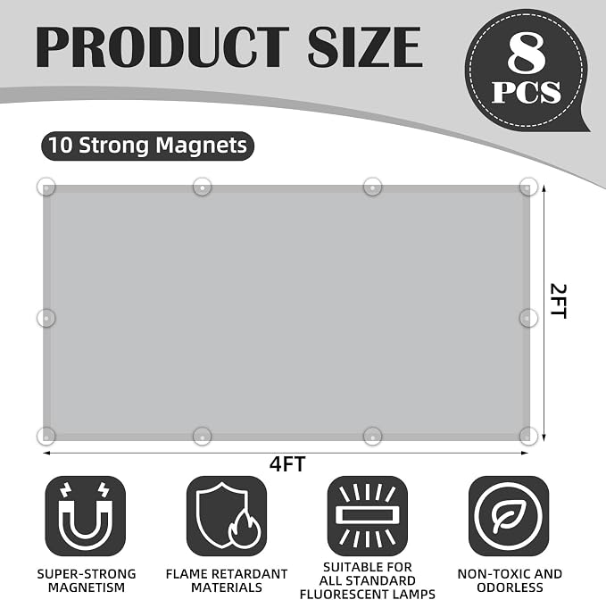 ANGSYLTH 8 Pcs Fluorescent Light Covers - Image 2