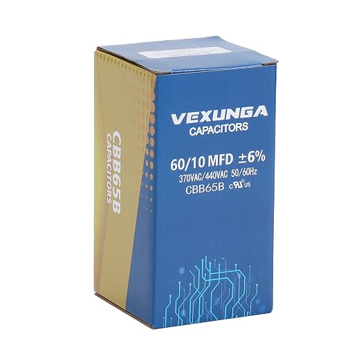 VEXUNGA 60/10 uF 60+10 MFD 370VAC or 440VAC Dual Run Start Round A/C Capacitor - Image 5