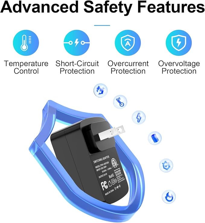 100V-240V to 24V Power Supply, 24V 1A Power Adapter 5.5x2.1mm - Image 4
