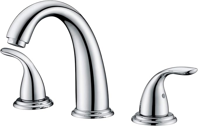 sumerain 2 Handle Widespread Roman Tub Faucet with Valve Chrome Finish, High Flow