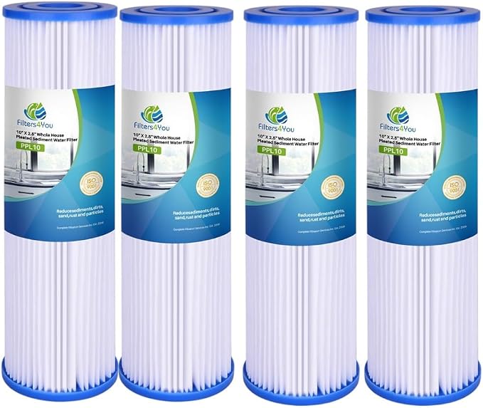 CFS – 4 Pack Pleated Polyester Water Filter Cartridges Compatible by CompleteFiltrationServices